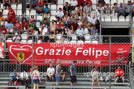 A banner for Felipe Massa (BRA) Williams from Ferrari fans in the grandstand. 02.09.2016. Formula 1 World Championship, Rd 14, Italian Grand Prix, Monza, Italy, Practice Day.