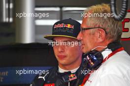 (L to R): Max Verstappen (NLD) Red Bull Racing with Dr Helmut Marko (AUT) Red Bull Motorsport Consultant. 02.09.2016. Formula 1 World Championship, Rd 14, Italian Grand Prix, Monza, Italy, Practice Day.