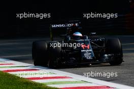 Fernando Alonso (ESP) McLaren MP4-31. 02.09.2016. Formula 1 World Championship, Rd 14, Italian Grand Prix, Monza, Italy, Practice Day.