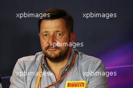 Paul Hembery (GBR) Pirelli Motorsport Director in the FIA Press Conference. 02.09.2016. Formula 1 World Championship, Rd 14, Italian Grand Prix, Monza, Italy, Practice Day.