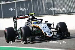 Sergio Perez (MEX) Sahara Force India F1 VJM09 with the Halo cockpit cover. 02.09.2016. Formula 1 World Championship, Rd 14, Italian Grand Prix, Monza, Italy, Practice Day.