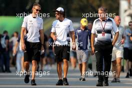 Jenson Button (GBR), McLaren Honda and Fernando Alonso (ESP), McLaren Honda  02.09.2016. Formula 1 World Championship, Rd 14, Italian Grand Prix, Monza, Italy, Practice Day.