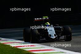 Sergio Perez (MEX) Sahara Force India F1 VJM09. 02.09.2016. Formula 1 World Championship, Rd 14, Italian Grand Prix, Monza, Italy, Practice Day.