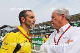 (L to R): Cyril Abiteboul (FRA) Renault Sport F1 Managing Director with Jerome Stoll (FRA) Renault Sport F1 President on the grid. 04.09.2016. Formula 1 World Championship, Rd 14, Italian Grand Prix, Monza, Italy, Race Day.