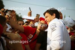 Toto Wolff (GER) Mercedes AMG F1 Shareholder and Executive Director with fans. 03.09.2016. Formula 1 World Championship, Rd 14, Italian Grand Prix, Monza, Italy, Qualifying Day.