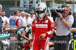 Sebastian Vettel (GER) Ferrari in parc ferme. 03.09.2016. Formula 1 World Championship, Rd 14, Italian Grand Prix, Monza, Italy, Qualifying Day.