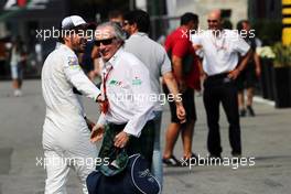 (L to R): Fernando Alonso (ESP) McLaren with Jackie Stewart (GBR). 03.09.2016. Formula 1 World Championship, Rd 14, Italian Grand Prix, Monza, Italy, Qualifying Day.