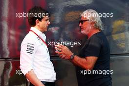(L to R): Toto Wolff (GER) Mercedes AMG F1 Shareholder and Executive Director with Flavio Briatore (ITA). 03.09.2016. Formula 1 World Championship, Rd 14, Italian Grand Prix, Monza, Italy, Qualifying Day.
