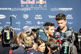 Daniel Ricciardo (AUS) Red Bull Racing with the media. 01.09.2016. Formula 1 World Championship, Rd 14, Italian Grand Prix, Monza, Italy, Preparation Day.