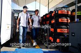 (L to R): Felipe Massa (BRA) Williams with Claire Williams (GBR) Williams Deputy Team Principal. 01.09.2016. Formula 1 World Championship, Rd 14, Italian Grand Prix, Monza, Italy, Preparation Day.