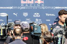 Max Verstappen (NLD) Red Bull Racing with the media. 01.09.2016. Formula 1 World Championship, Rd 14, Italian Grand Prix, Monza, Italy, Preparation Day.