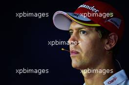 Sebastian Vettel (GER) Ferrari in the FIA Press Conference. 01.09.2016. Formula 1 World Championship, Rd 14, Italian Grand Prix, Monza, Italy, Preparation Day.