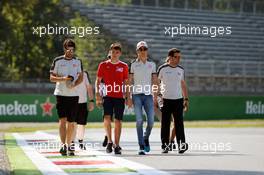 Esteban Gutierrez (MEX) Haas F1 Team walks the circuit with the team. 01.09.2016. Formula 1 World Championship, Rd 14, Italian Grand Prix, Monza, Italy, Preparation Day.