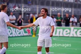 (L to R): Max Verstappen (NLD) Red Bull Racing and Fernando Alonso (ESP) McLaren at the charity 5-a-side football match. 01.09.2016. Formula 1 World Championship, Rd 14, Italian Grand Prix, Monza, Italy, Preparation Day.