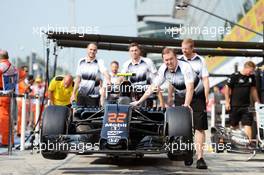 McLaren MP4-31 of Jenson Button (GBR) McLaren. 01.09.2016. Formula 1 World Championship, Rd 14, Italian Grand Prix, Monza, Italy, Preparation Day.