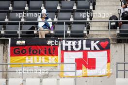 Fans in the grandstand and banners for Nico Hulkenberg (GER) Sahara Force India F1. 07.10.2016. Formula 1 World Championship, Rd 17, Japanese Grand Prix, Suzuka, Japan, Practice Day.
