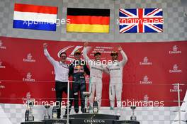 The podium (L to R): Andrew Shovlin (GBR) Mercedes AMG F1 Engineer; Max Verstappen (NLD) Red Bull Racing, second; Nico Rosberg (GER) Mercedes AMG F1, race winner; Lewis Hamilton (GBR) Mercedes AMG F1, third. 09.10.2016. Formula 1 World Championship, Rd 17, Japanese Grand Prix, Suzuka, Japan, Race Day.
