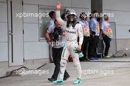 Nico Rosberg (GER) Mercedes AMG F1 celebrates his pole position in parc ferme. Japanese Grand Prix, Saturday 8th October 2016. Suzuka, Japan. 08.10.2016. Formula 1 World Championship, Rd 17, Japanese Grand Prix, Suzuka, Japan, Qualifying Day.