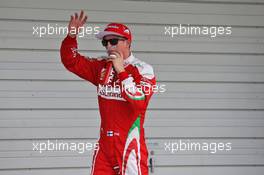 Kimi Raikkonen (FIN) Ferrari celebrates his third position in qualifying parc ferme. 08.10.2016. Formula 1 World Championship, Rd 17, Japanese Grand Prix, Suzuka, Japan, Qualifying Day.