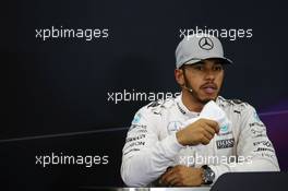 Lewis Hamilton (GBR) Mercedes AMG F1 in the post qualifying FIA Press Conference. 08.10.2016. Formula 1 World Championship, Rd 17, Japanese Grand Prix, Suzuka, Japan, Qualifying Day.