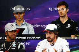 (L to R): Pascal Wehrlein (GER) Manor Racing and Jolyon Palmer (GBR) Renault Sport F1 Team in the FIA Press Conference. 06.10.2016. Formula 1 World Championship, Rd 17, Japanese Grand Prix, Suzuka, Japan, Preparation Day.