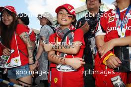 A Sebastian Vettel (GER) Ferrari fan. 06.10.2016. Formula 1 World Championship, Rd 17, Japanese Grand Prix, Suzuka, Japan, Preparation Day.