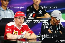 Kimi Raikkonen (FIN) Ferrari in the FIA Press Conference. 06.10.2016. Formula 1 World Championship, Rd 17, Japanese Grand Prix, Suzuka, Japan, Preparation Day.