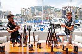 (L to R): Sergio Perez (MEX) Sahara Force India F1 and Nico Hulkenberg (GER) Sahara Force India F1 on the Hype Energy Drink yacht. 27.05.2016. Formula 1 World Championship, Rd 6, Monaco Grand Prix, Monte Carlo, Monaco, Friday.