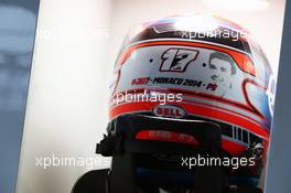 The helmet of Romain Grosjean (FRA) Haas F1 Team with a tribute to Jules Bianchi. 27.05.2016. Formula 1 World Championship, Rd 6, Monaco Grand Prix, Monte Carlo, Monaco, Friday.