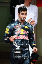 Second placed Daniel Ricciardo (AUS) Red Bull Racing on the podium. 29.05.2015. Formula 1 World Championship, Rd 6, Monaco Grand Prix, Monte Carlo, Monaco, Race Day.