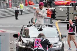 Race winner Lewis Hamilton (GBR) Mercedes AMG F1 celebrates after the podium. 29.05.2015. Formula 1 World Championship, Rd 6, Monaco Grand Prix, Monte Carlo, Monaco, Race Day.