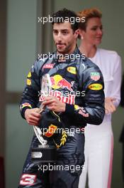 Daniel Ricciardo (AUS) Red Bull Racing on the podium. 29.05.2015. Formula 1 World Championship, Rd 6, Monaco Grand Prix, Monte Carlo, Monaco, Race Day.