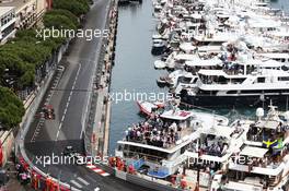 Lewis Hamilton (GBR) Mercedes AMG F1 W07 Hybrid leads Daniel Ricciardo (AUS) Red Bull Racing RB12. 29.05.2015. Formula 1 World Championship, Rd 6, Monaco Grand Prix, Monte Carlo, Monaco, Race Day.