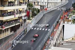 Felipe Massa (BRA) Williams FW38 leads Sebastian Vettel (GER) Ferrari SF16-H and Nico Hulkenberg (GER) Sahara Force India F1 VJM09. 29.05.2015. Formula 1 World Championship, Rd 6, Monaco Grand Prix, Monte Carlo, Monaco, Race Day.