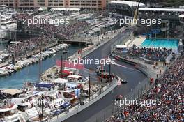 Lewis Hamilton (GBR) Mercedes AMG F1 W07 Hybrid leads Daniel Ricciardo (AUS) Red Bull Racing RB12. 29.05.2015. Formula 1 World Championship, Rd 6, Monaco Grand Prix, Monte Carlo, Monaco, Race Day.