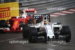 Felipe Massa (BRA) Williams Martini Racing FW38. 29.05.2015. Formula 1 World Championship, Rd 6, Monaco Grand Prix, Monte Carlo, Monaco, Race Day.