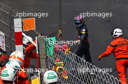 Max Verstappen (NLD) Red Bull Racing RB12 crashed out in qualifying. 28.05.2016. Formula 1 World Championship, Rd 6, Monaco Grand Prix, Monte Carlo, Monaco, Qualifying Day.