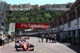 Sebastian Vettel (GER) Ferrari SF16-H leaves the pits. 28.05.2016. Formula 1 World Championship, Rd 6, Monaco Grand Prix, Monte Carlo, Monaco, Qualifying Day.