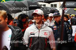 Romain Grosjean (FRA) Haas F1 Team on the drivers parade. 29.05.2015. Formula 1 World Championship, Rd 6, Monaco Grand Prix, Monte Carlo, Monaco, Race Day.