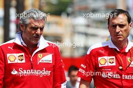 Maurizio Arrivabene (ITA) Ferrari Team Principal with Riccardo Adami (ITA) Ferrari Race Engineer. 26.05.2016. Formula 1 World Championship, Rd 6, Monaco Grand Prix, Monte Carlo, Monaco, Practice Day.