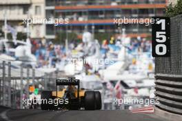 Jolyon Palmer (GBR) Renault Sport F1 Team RS16 sends sparks flying. 26.05.2016. Formula 1 World Championship, Rd 6, Monaco Grand Prix, Monte Carlo, Monaco, Practice Day.