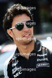 Sergio Perez (MEX) Sahara Force India F1. 25.05.2016. Formula 1 World Championship, Rd 6, Monaco Grand Prix, Monte Carlo, Monaco, Preparation Day.