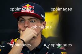 Max Verstappen (NLD) Red Bull Racing in the FIA Press Conference. 25.05.2016. Formula 1 World Championship, Rd 6, Monaco Grand Prix, Monte Carlo, Monaco, Preparation Day.