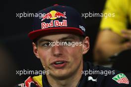 Max Verstappen (NLD) Red Bull Racing in the FIA Press Conference. 25.05.2016. Formula 1 World Championship, Rd 6, Monaco Grand Prix, Monte Carlo, Monaco, Preparation Day.
