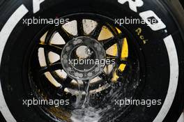 A Pirelli tyre washed. 28.10.2016. Formula 1 World Championship, Rd 19, Mexican Grand Prix, Mexico City, Mexico, Practice Day.