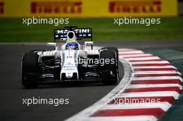Felipe Massa (BRA) Williams FW38. 28.10.2016. Formula 1 World Championship, Rd 19, Mexican Grand Prix, Mexico City, Mexico, Practice Day.