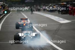 Valtteri Bottas (FIN) Williams FW38 locks up under braking entering the pits. 28.10.2016. Formula 1 World Championship, Rd 19, Mexican Grand Prix, Mexico City, Mexico, Practice Day.