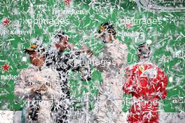 1st place Lewis Hamilton (GBR) Mercedes AMG F1 W07 , 2nd Nico Rosberg (GER) Mercedes AMG Petronas F1 W07 and 3rd Sebastian Vettel (GER) Scuderia Ferrari SF16-H. 30.10.2016. Formula 1 World Championship, Rd 19, Mexican Grand Prix, Mexico City, Mexico, Race Day.