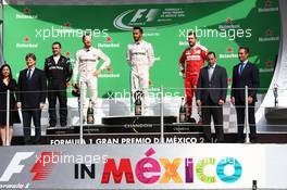 1st place Lewis Hamilton (GBR) Mercedes AMG F1 W07 , 2nd Nico Rosberg (GER) Mercedes AMG Petronas F1 W07 and 3rd Sebastian Vettel (GER) Scuderia Ferrari SF16-H. 30.10.2016. Formula 1 World Championship, Rd 19, Mexican Grand Prix, Mexico City, Mexico, Race Day.
