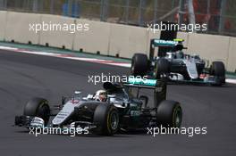 Lewis Hamilton (GBR) Mercedes AMG F1 W07  and Nico Rosberg (GER) Mercedes AMG Petronas F1 W07. 30.10.2016. Formula 1 World Championship, Rd 19, Mexican Grand Prix, Mexico City, Mexico, Race Day.